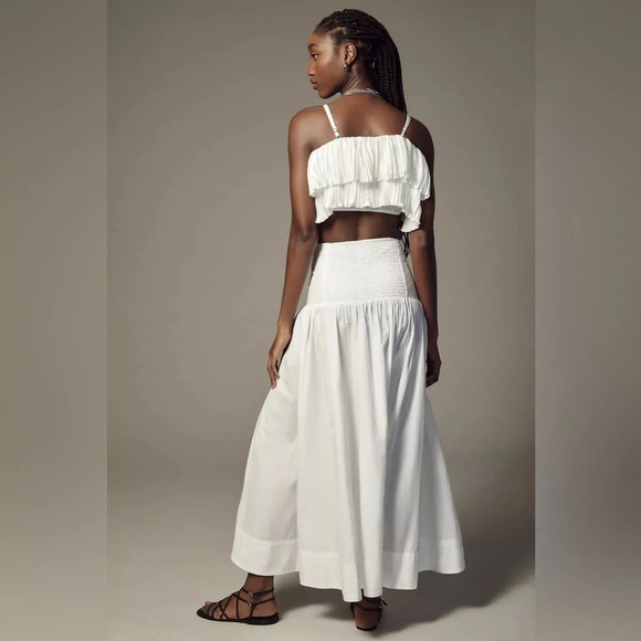 NWT Anthropologie White Poplin Side-Slit Front-Tie Skirt 3X - Picture 8 of 8